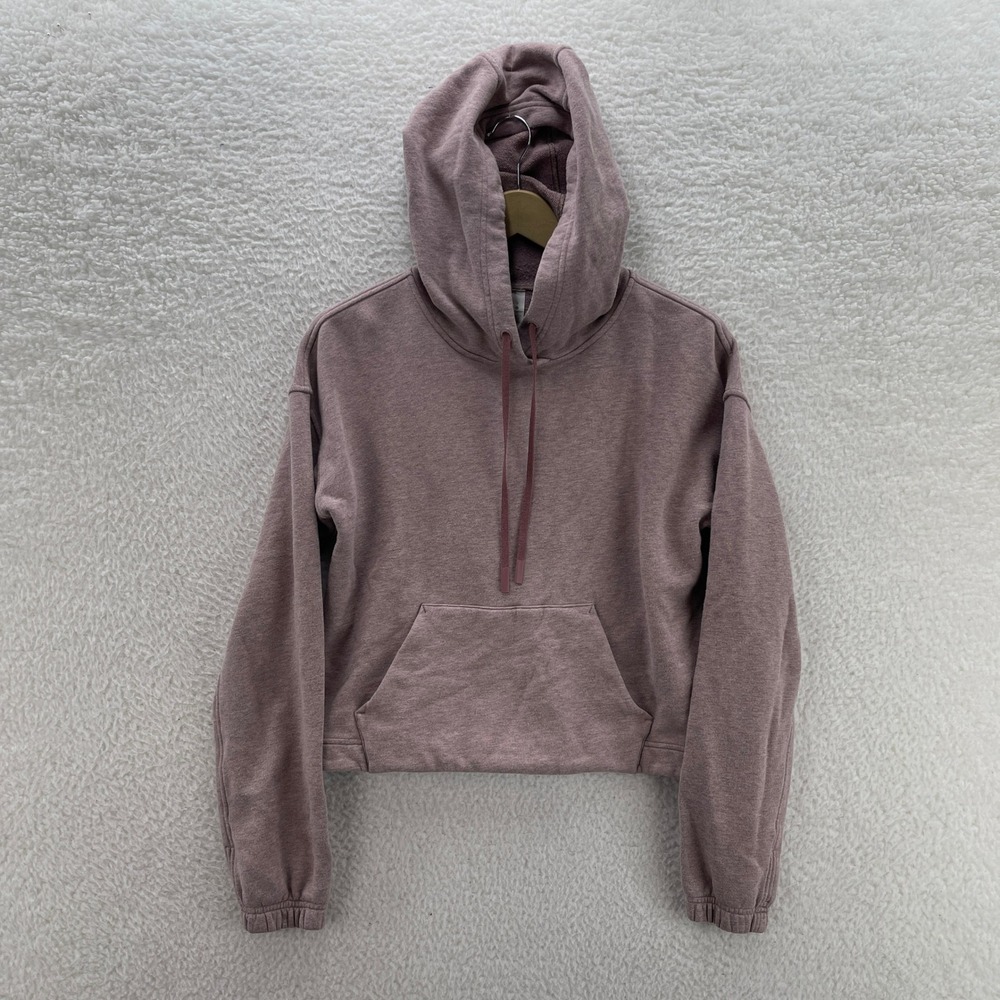 Lululemon Hoodie Womens 6 Pink Cropped Pullover Athleisure Gym Stronger as One